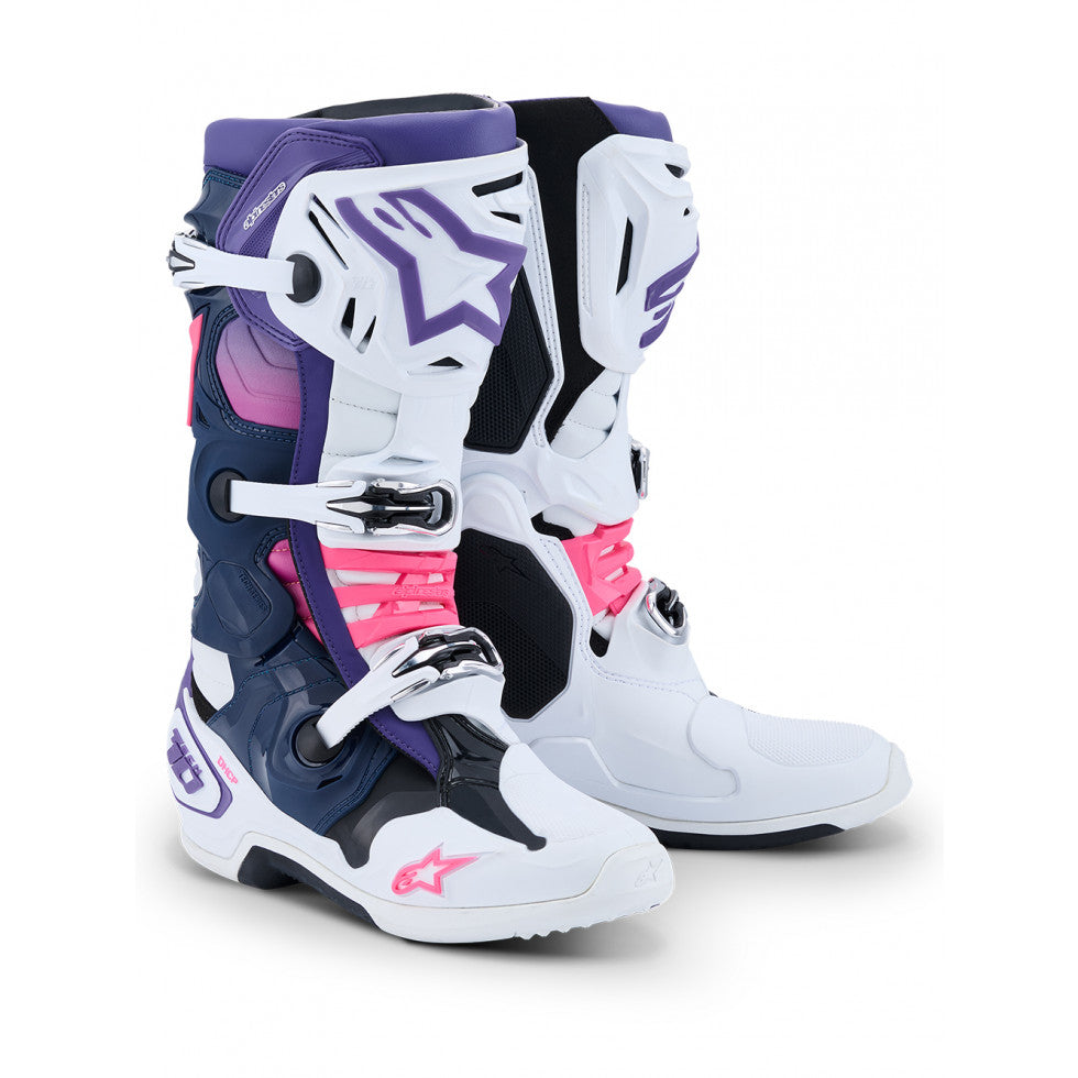 Tech 10 white violet navy blue pink fluo