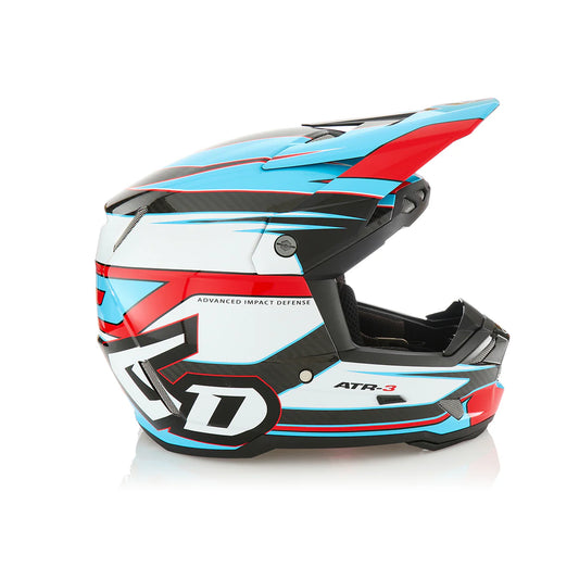 6D Helmets ATR-3 Hyper Cyan Red